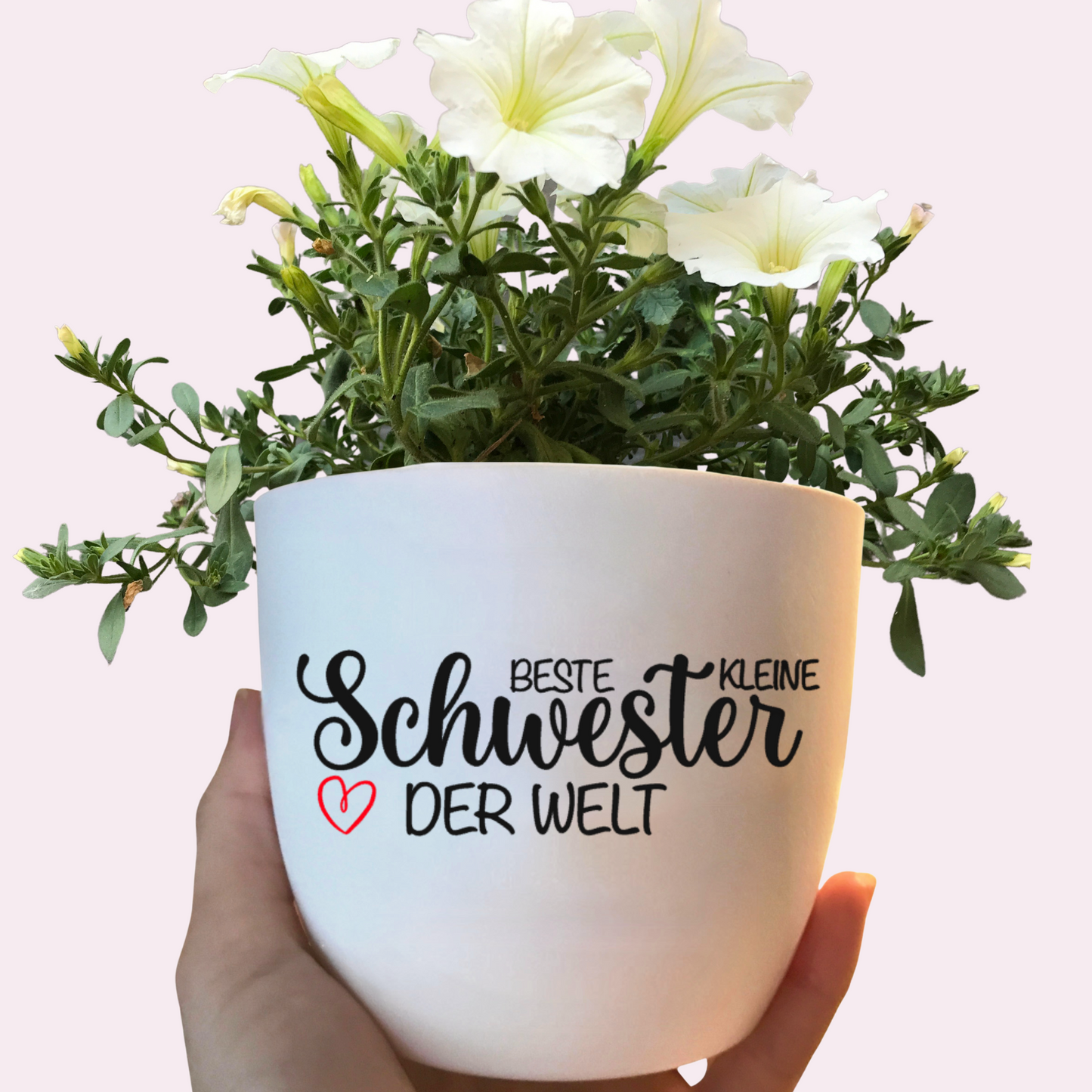 Blumentopf weiß oder schwarz personalisiert - Beste Oma der Welt - Beste Mama der Welt - Geburtstag, Muttertag - Oma, Mama, Godi, Tante, Schwester