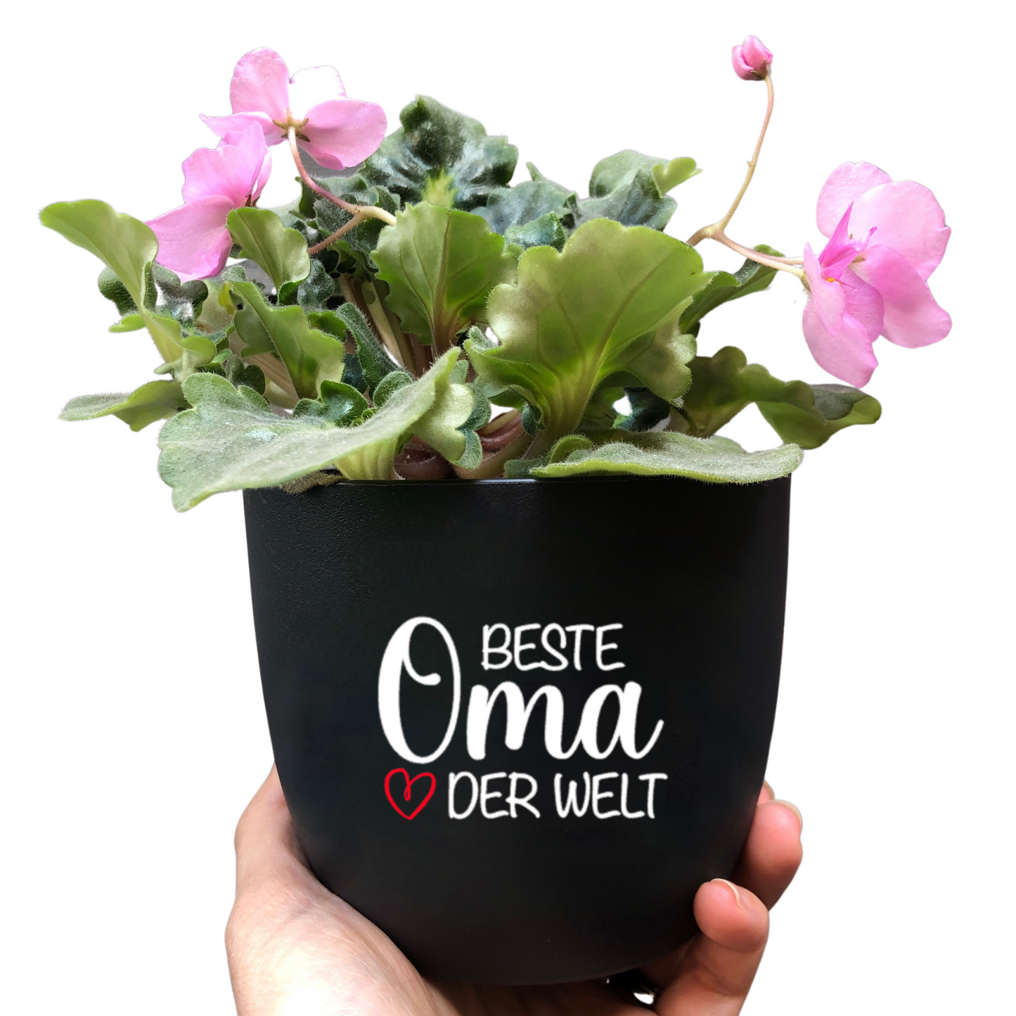 Blumentopf weiß oder schwarz personalisiert - Beste Oma der Welt - Beste Mama der Welt - Geburtstag, Muttertag - Oma, Mama, Godi, Tante, Schwester