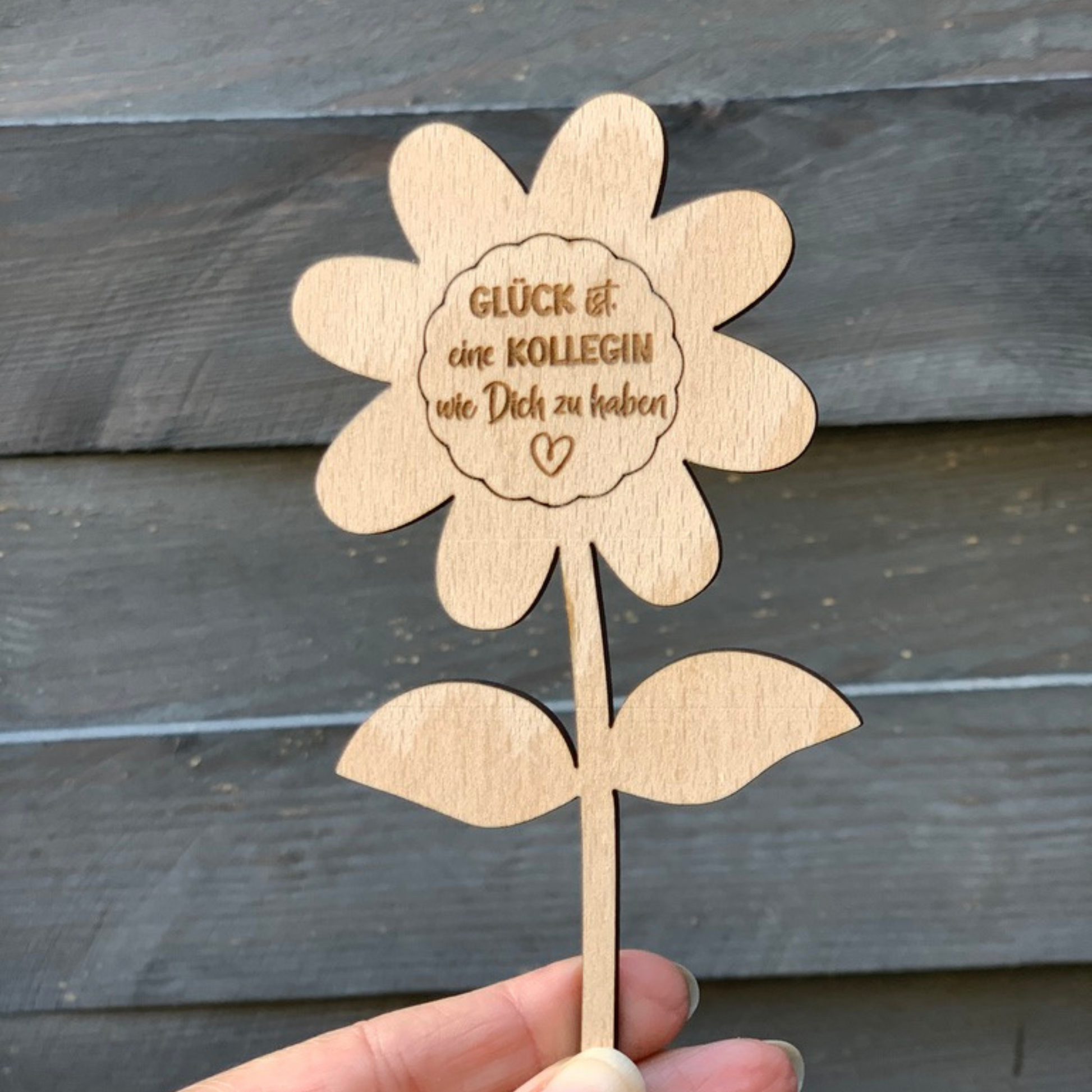 Blumenstecker Abschiedsgeschenk Kollegin / Kollege - Geschenk zum Abschied Arbeit - Ruhestand Arbeitskollege - Mitarbeiter - personalisiert - Glück ist, eine Kollegin wie Dich zu haben