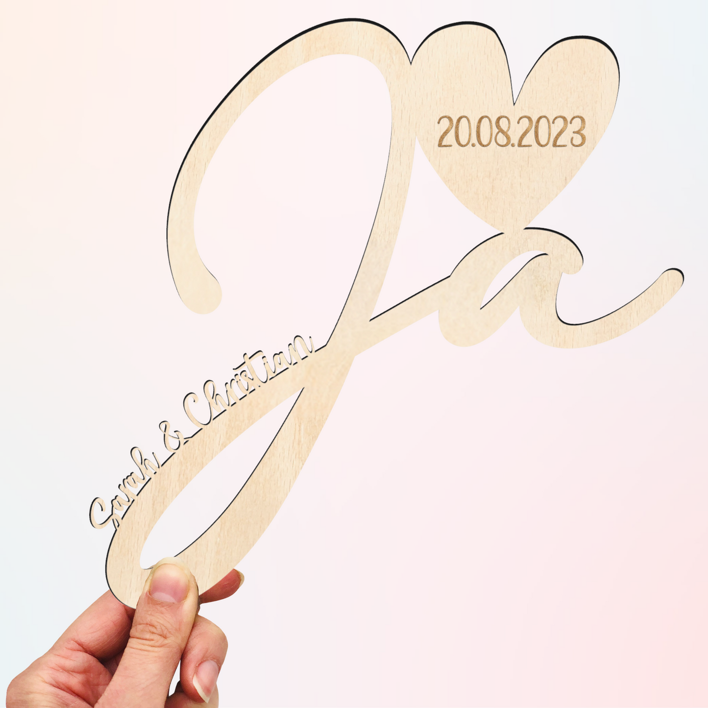 Hochzeitsgeschenk Holzschild Ja Wort - Mr & Mrs - Deko fürs Brautpaar als Erinnerung - Geldgeschenk - nachhaltiges Geschenk - personalisiert