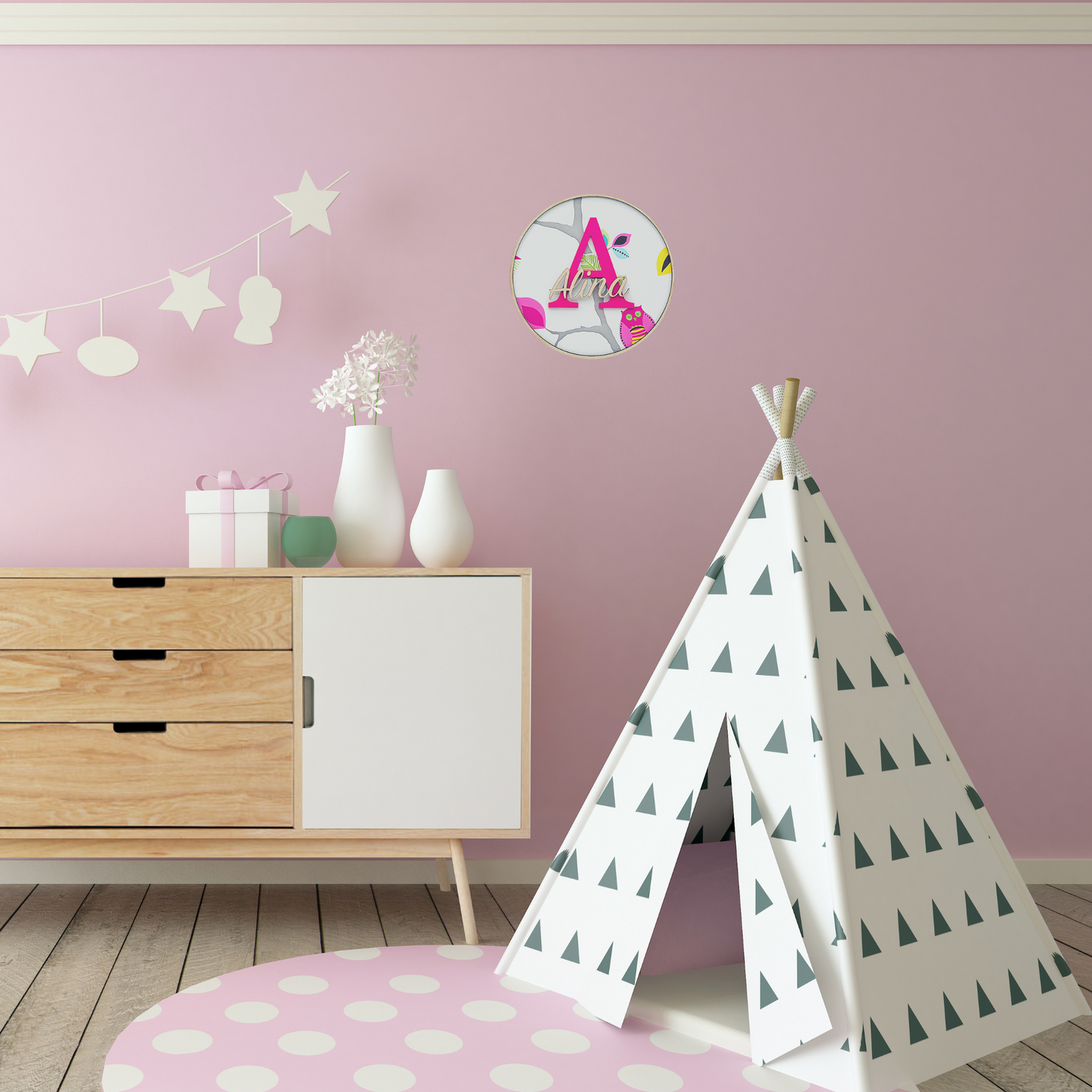 Wanddeko fürs Kinderzimmer - Geschenk Geburt - Kinderzimmerschild personalisiert