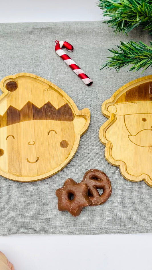 Geschenk Weihnachten Kleinkind - Nikolausteller mit Name | Kindergeschirr Holz | Personalisiertes Geschenk Baby 1. Weihnachten