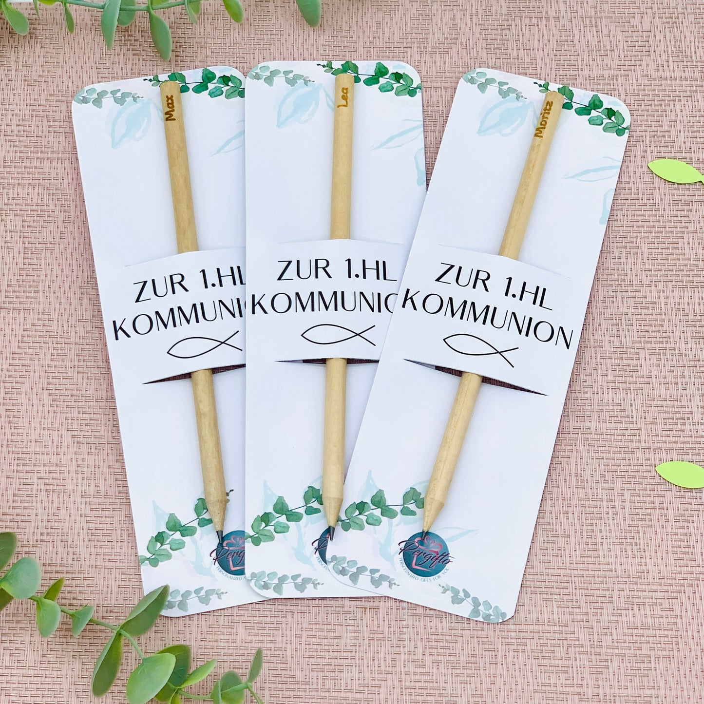Pencil for planting with personalized card - guest gift baptism, communion, confirmation - sustainable gift - pencil personalized with engraving