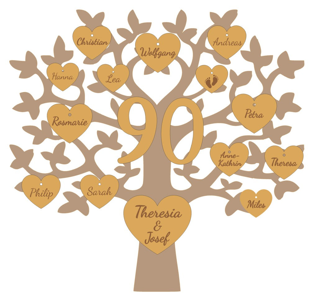 Familienstammbaum Holz Geschenk