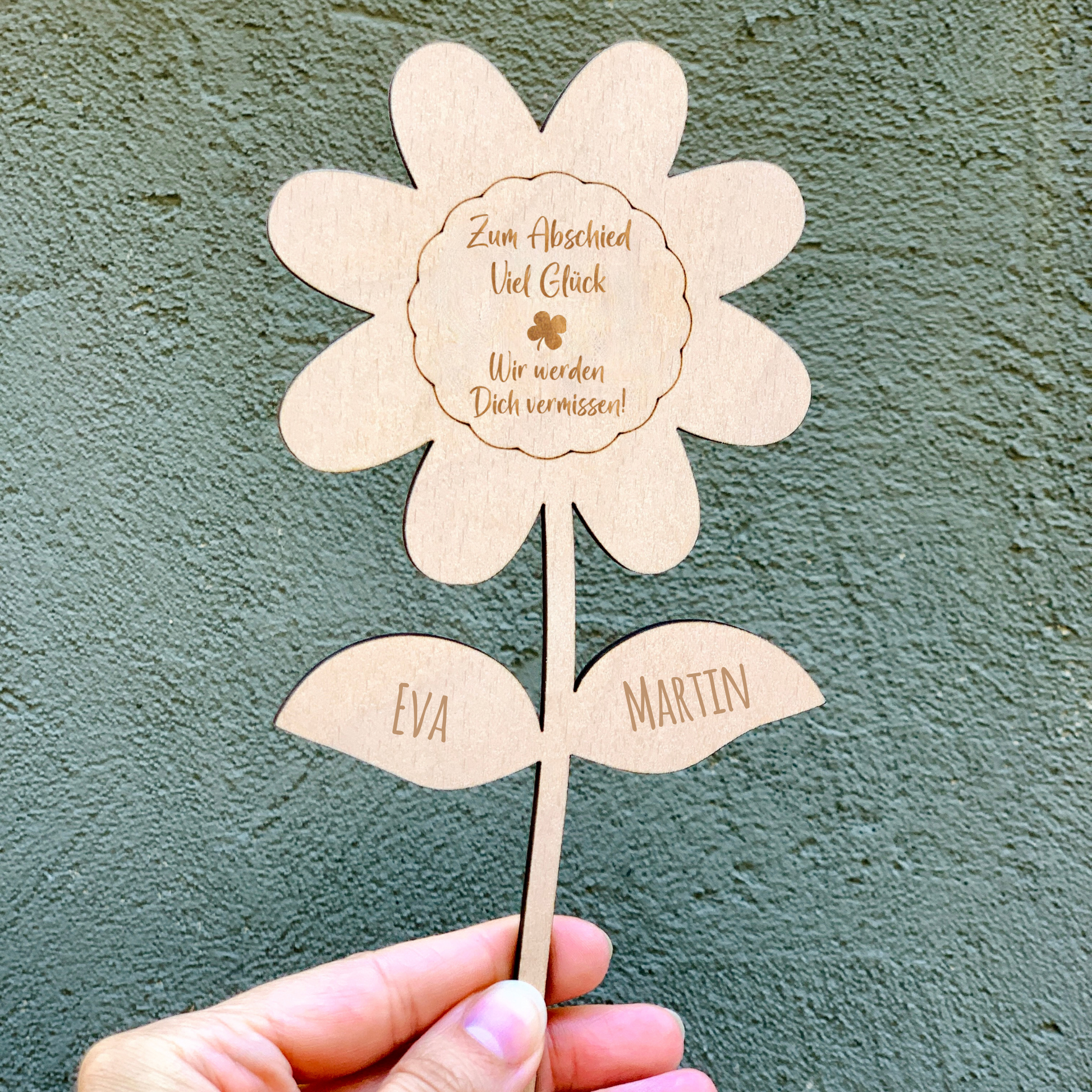 Blumenstecker Abschiedsgeschenk Kollegin / Kollege - Geschenk zum Abschied Arbeit - Ruhestand Arbeitskollege - Mitarbeiter - Zum Abschied Viel Glück