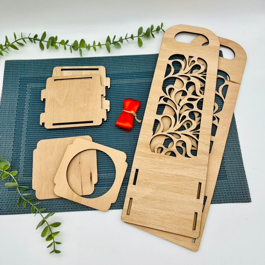 Wine bottle gift box - personalized wooden bottle packaging - gift packaging for wine bottles as a gift for employees