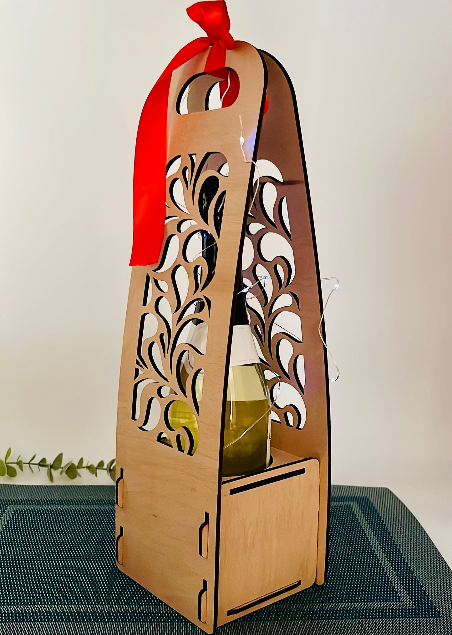 Wine bottle gift box - personalized wooden bottle packaging - gift packaging for wine bottles as a gift for employees