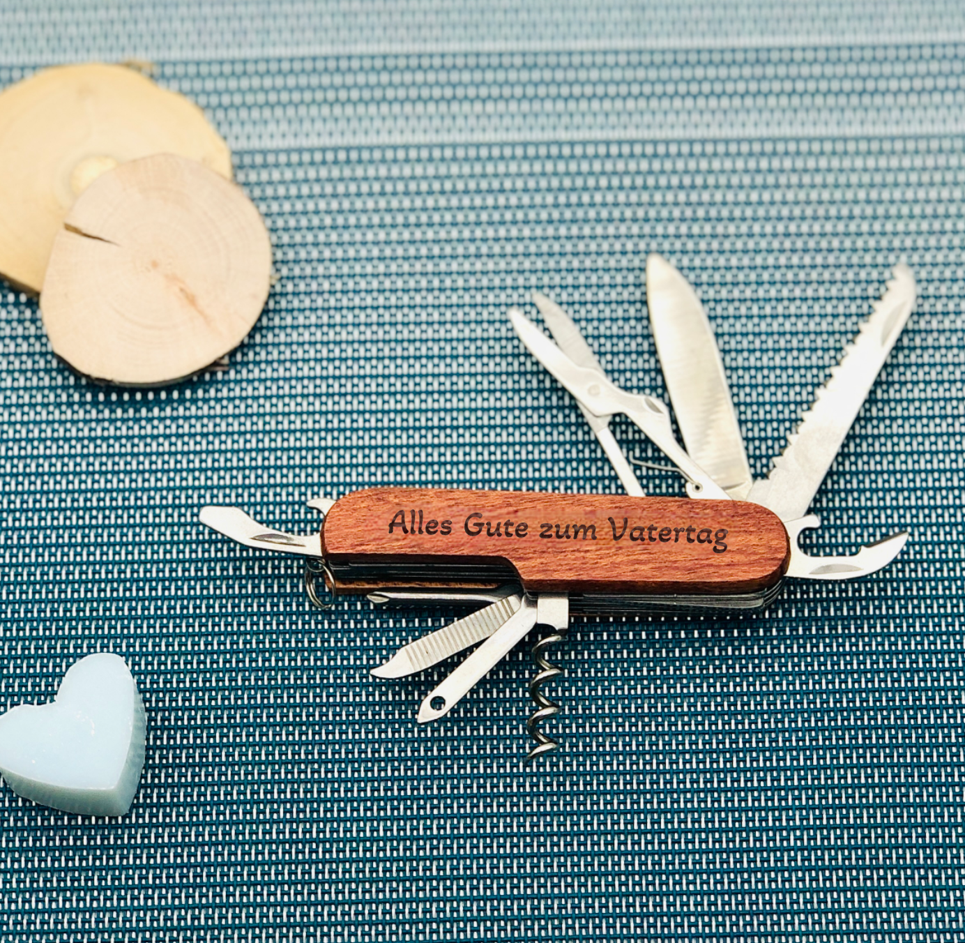 Gift for Father's Day - Pocket knife with wooden handle - Gift with engraving for Dad / Grandpa for Father's Day - Father's Day gift personalized