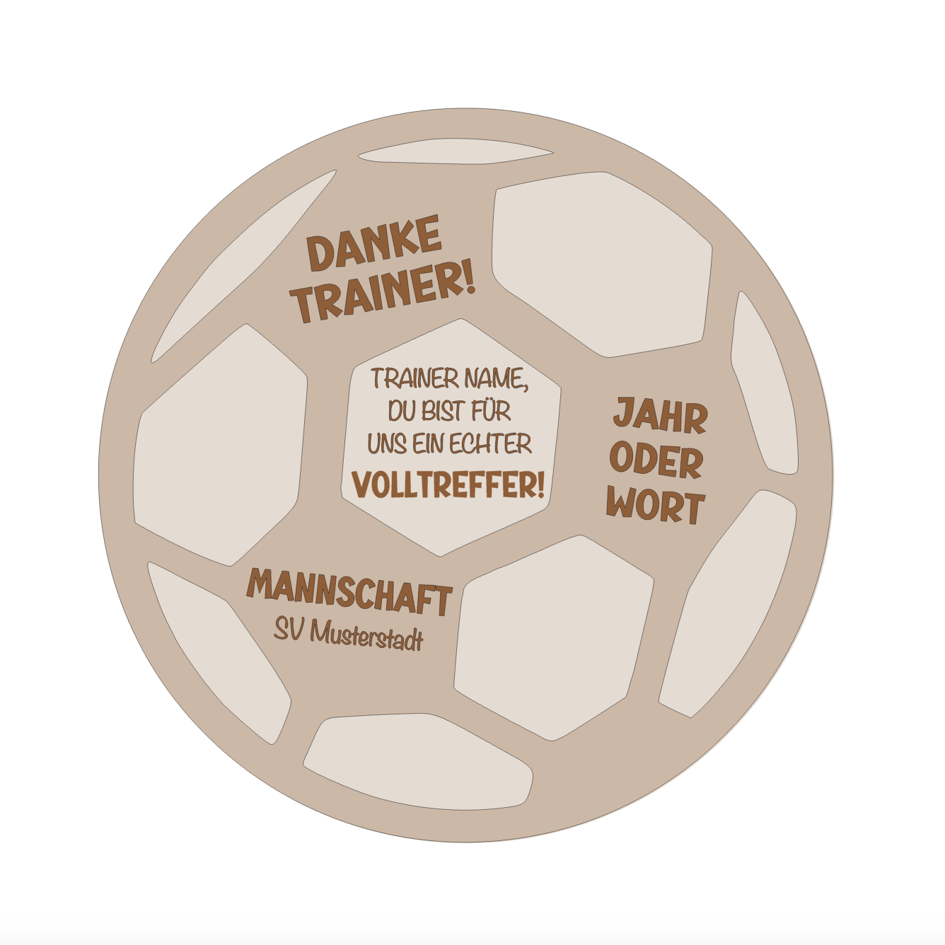 Holzschild Fussball - Trainer Geschenk Danke sagen - Fussball Verein Geschenk - Coach Fußball Abschied - Aufstieg
