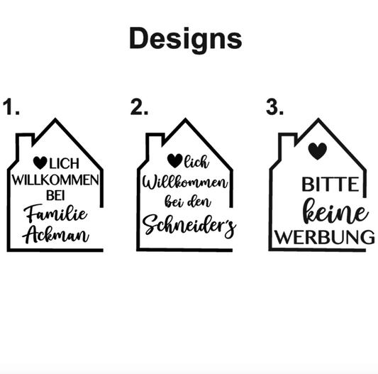 Briefkasten Aufkleber Herzlich Willkommen - Namensschild - Familienname - personalisierter Briefkastenaufkleber - Briefkastenschild Haus - Designs
