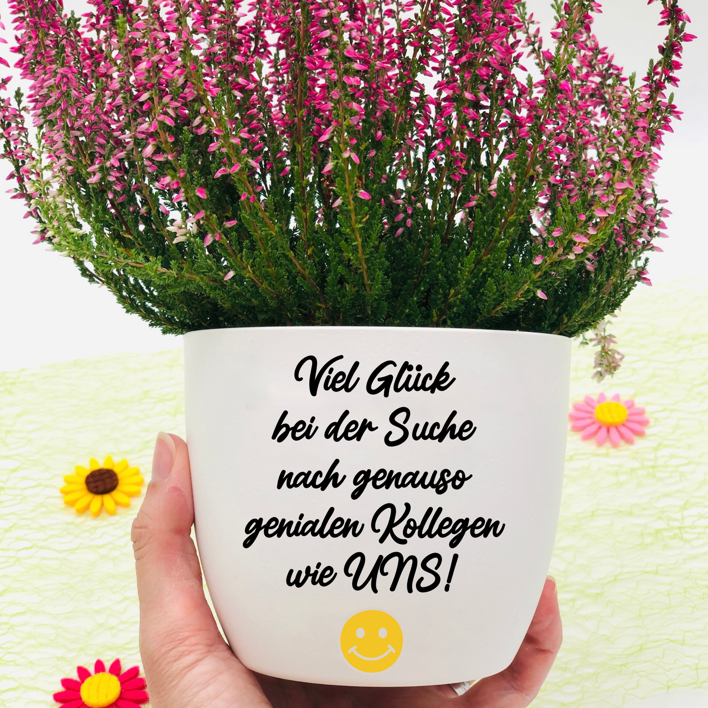 Abschiedsgeschenk Kollegin Kollege - Blumentopf Spruch - Geschenk zum Abschied Arbeit - Ruhestand Arbeitskollege - Mitarbeiter - personalisiert Viel Glück