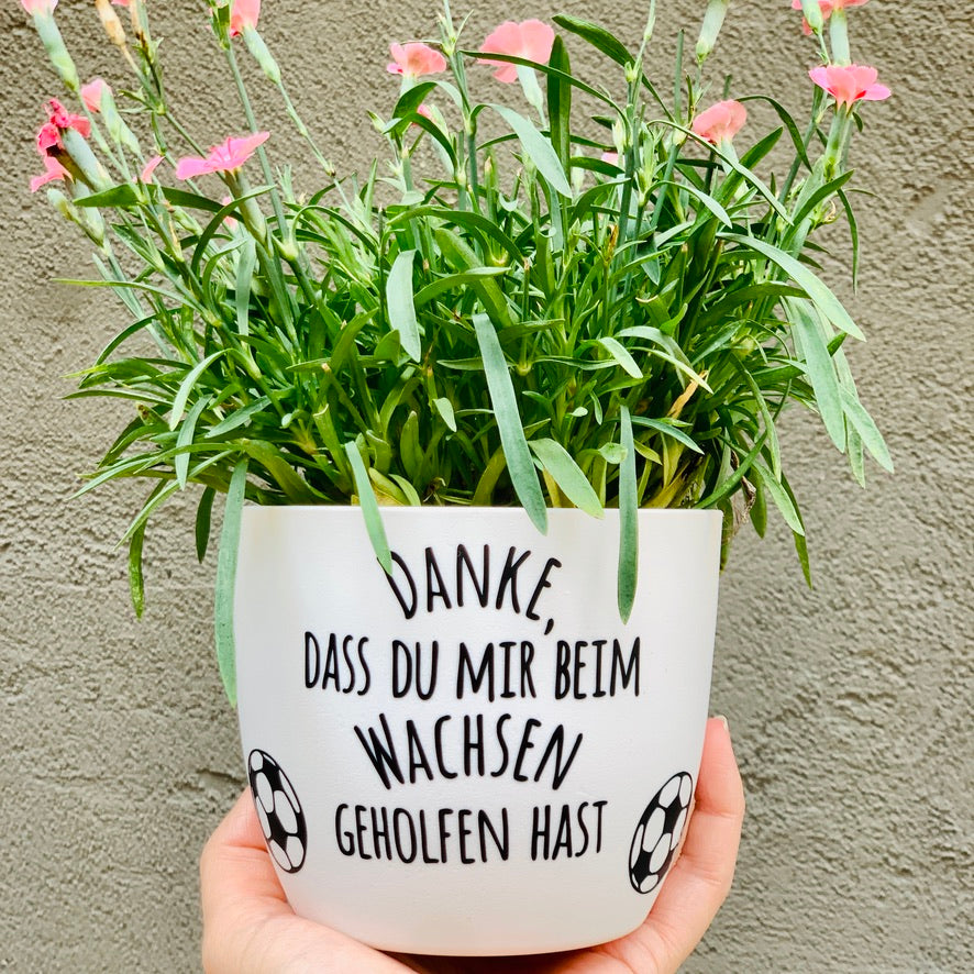 Flower pot "Thank you for helping me/us grow" - gift trainer - coach - supervisor - teacher to say thank you to the club - personalized