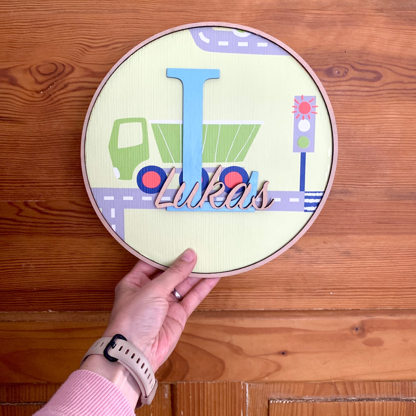 Türschild Kinderzimmer Wanddeko mit Name und Initial