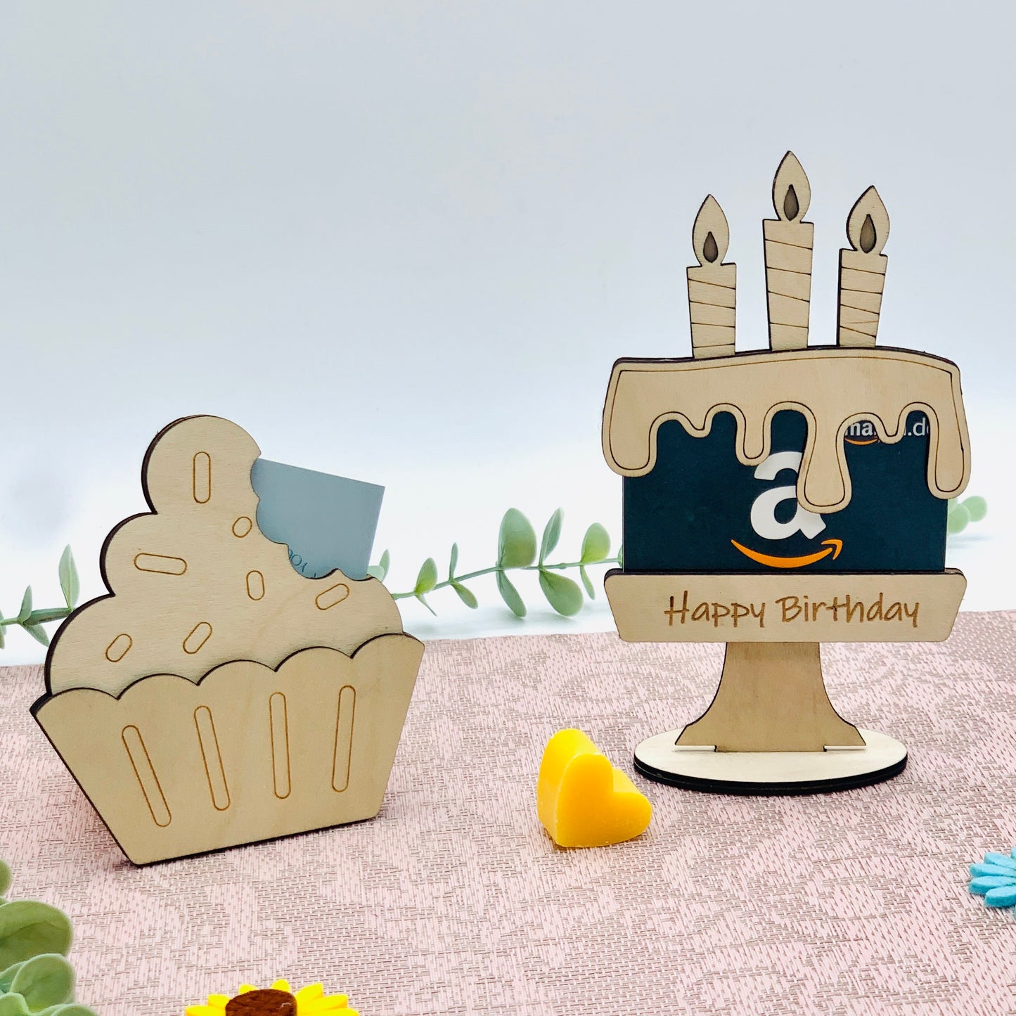 Geschenkgutschein Halter Geburtstag - Kartenhalter - nachhaltiges Geldgeschenk - Halter für Geld - Geschenkkarte - Gutschein personalisiert