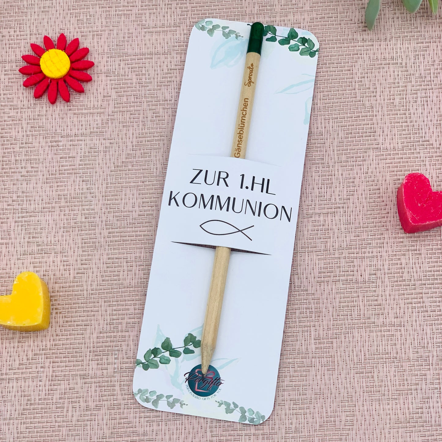 Pencil for planting with personalized card - guest gift baptism, communion, confirmation - sustainable gift - pencil personalized with engraving