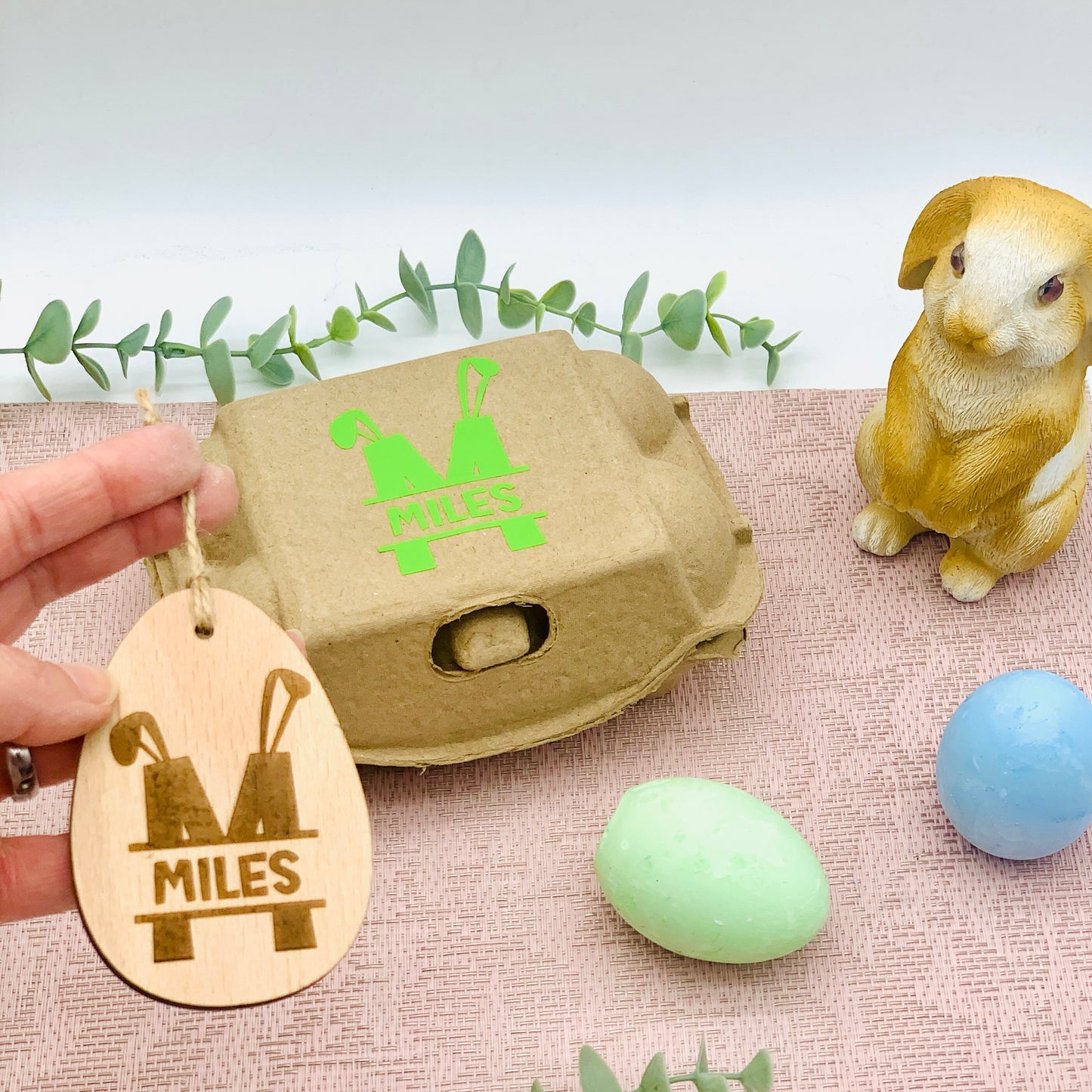 Geschenk fรผr kreative Kinder Ostern - Ostergeschenk Kinder - Kreideeier Ostern - Kreide Ostereier im Set personalisiert mit Kindernamen