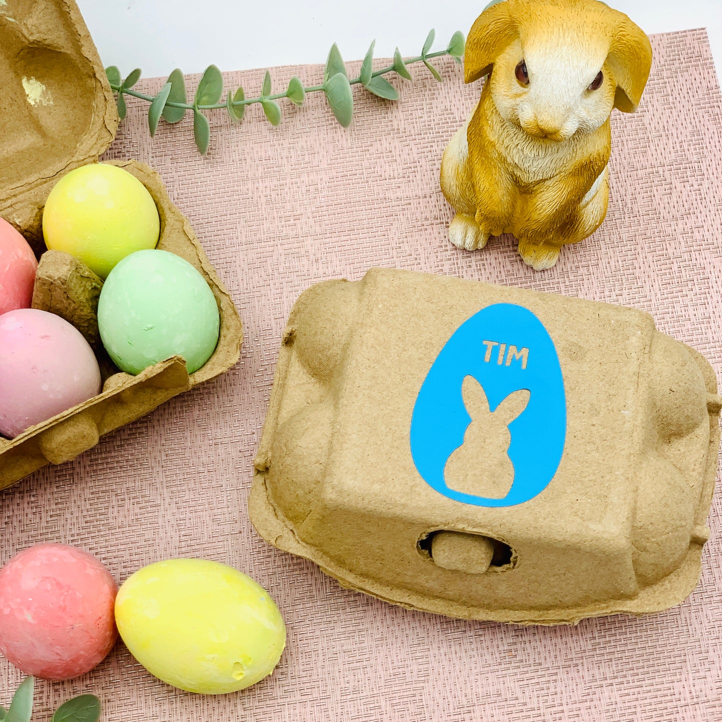 Ostergeschenk Kinder - Geschenk für kreative Kinder zu Ostern - Kreideeier Ostern - Kreide Ostereier im Set personalisiert mit Kindernamen