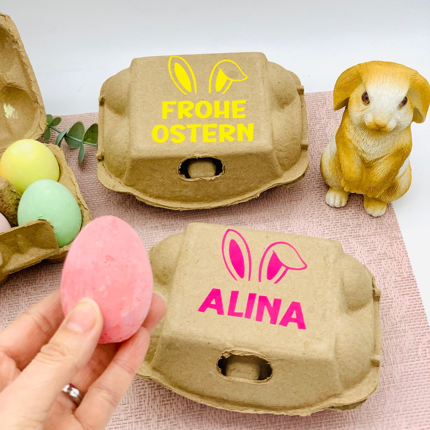 Ostergeschenk Kinder - Geschenk kreative Kinder zu Ostern - Kreideeier Ostern - Kreide Ostereier im Set personalisiert mit Name