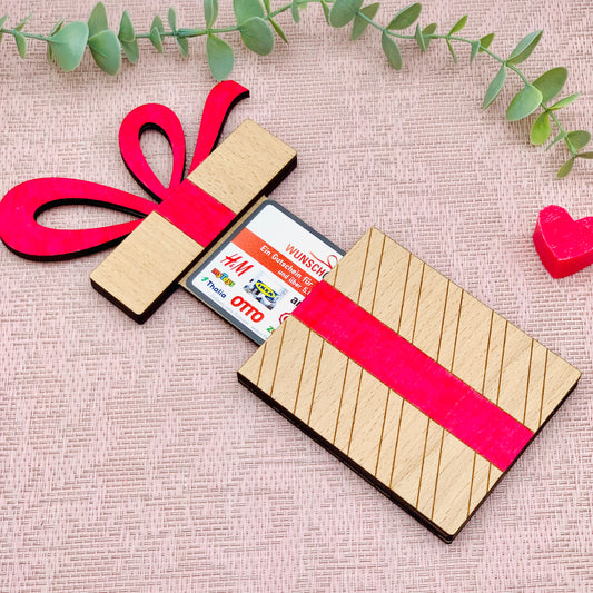 Geschenkgutschein Halter Geburtstag - Geburtstagsgeschenk aus Holz - Gutscheinhalter - Geschenkkarte - DIY Gutschein Halter - Wunscherfüller