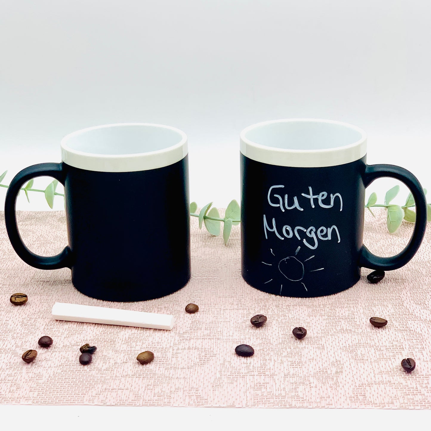 Tasse mit Tafelfarbe - DIY beschreibbare Tasse mit Kreide - Geschenk Geburtstag Freundin, Freund - Tasse mit Botschaft