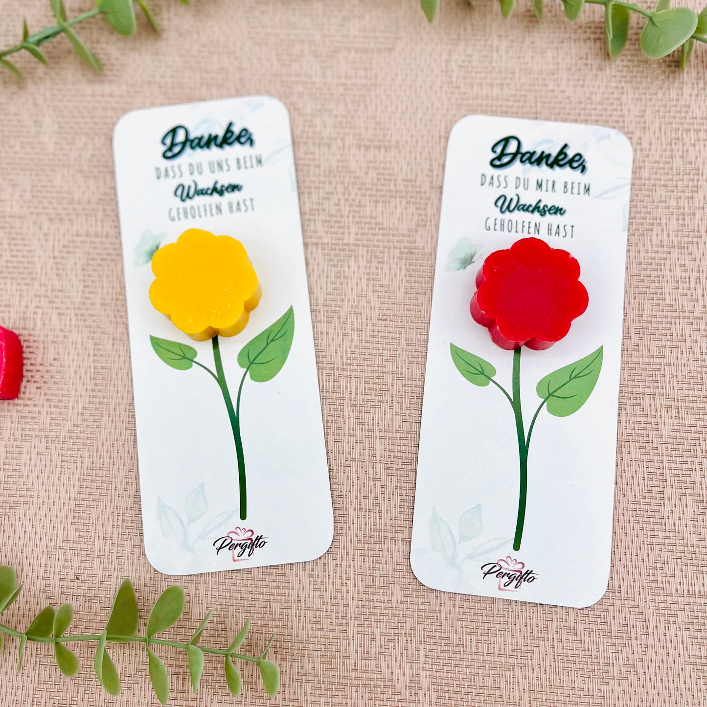 Blumenseife Margerite Danke, dass du MIR/UNS beim Wachsen geholfen hast - Abschiedsgeschenk Lehrer - Erzieher - Blumenseife