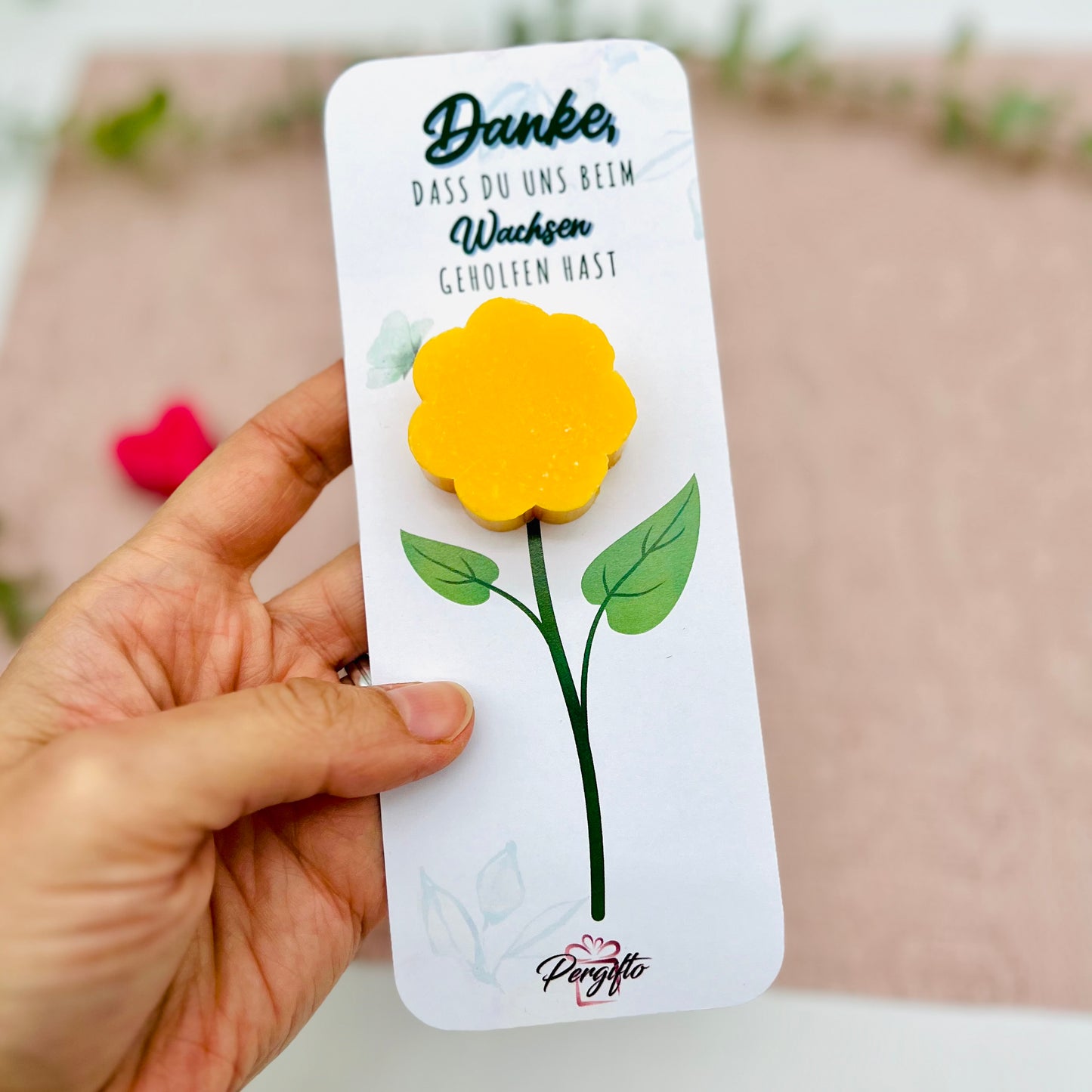 Blumenseife Margerite Danke, dass du MIR/UNS beim Wachsen geholfen hast - Abschiedsgeschenk Lehrer - Erzieher