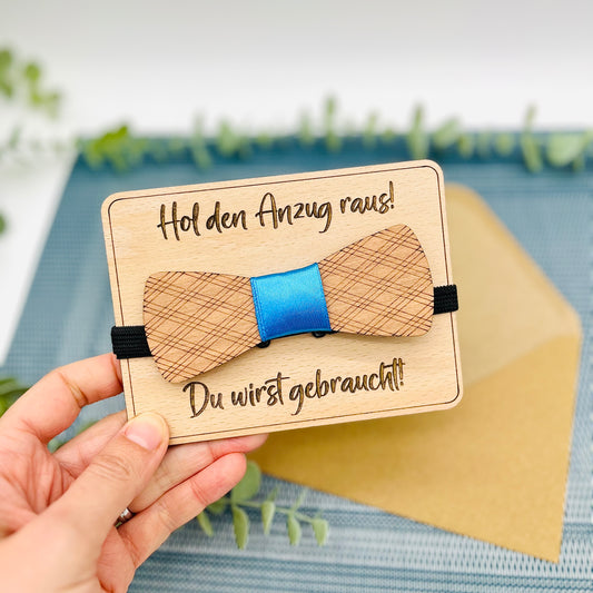 Trauzeuge fragen Holzkarte - Willst du mein Trauzeuge sein? Geschenk Trauzeuge - Holz Fliege Trauzeuge - Accessoire Hochzeit