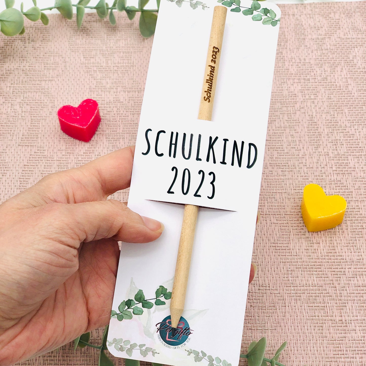 Geschenk zur Einschulung für Schultüte - Bleistift zum Einpflanzen Set - Schulkind 2025 - personalisiert - Schulanfang - Schulkind 2025