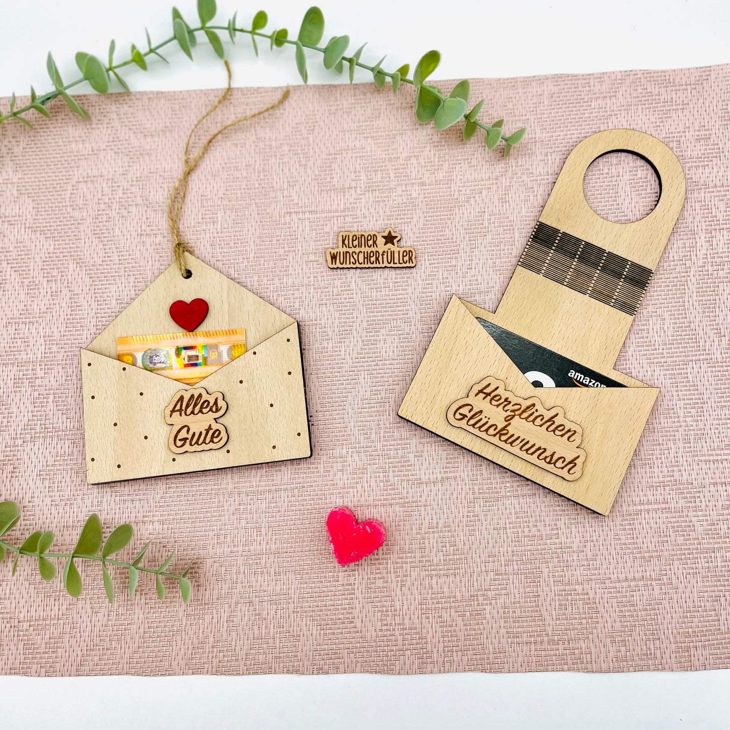Geldgeschenk Geburtstag - Briefumschlag GeschenkanhÀnger aus Holz - nachhaltige Geschenkidee - Geschenkkarte - Gutschein - personalisiert