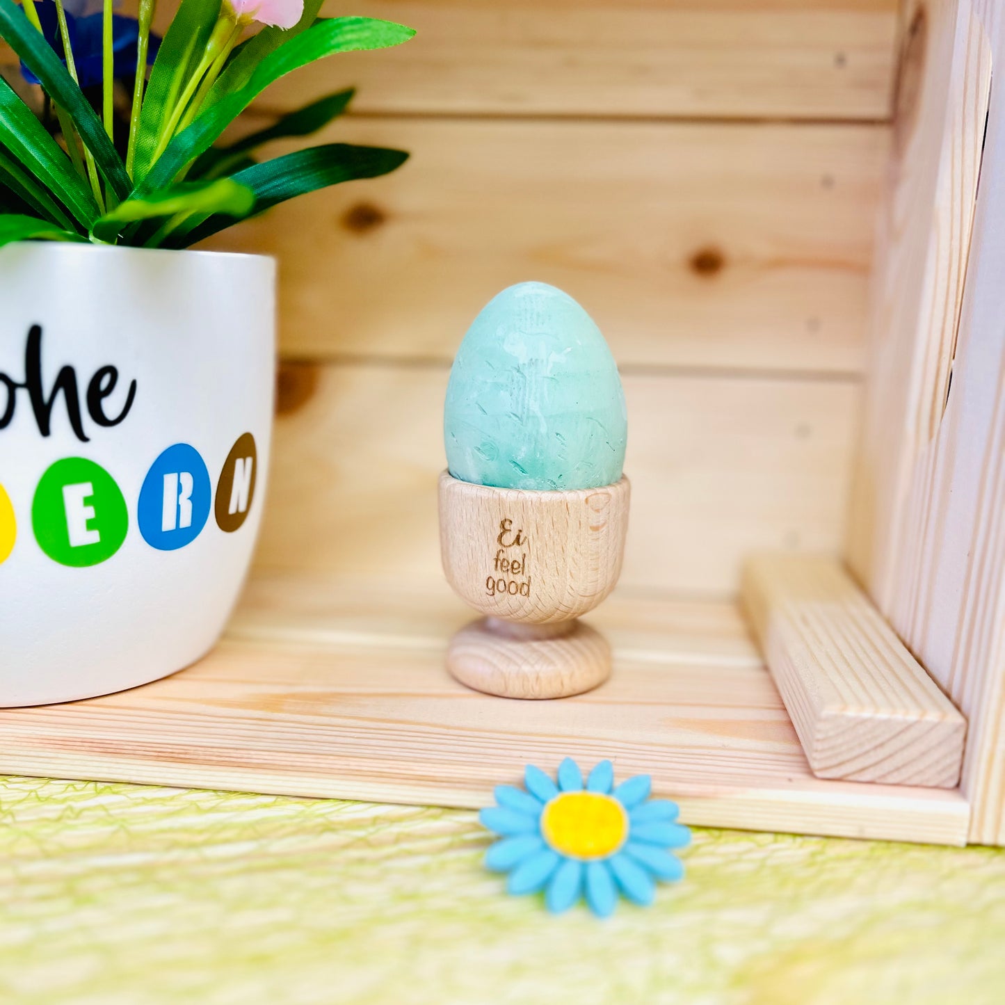Eierbecher aus Holz graviert als Ostergeschenk - Osterdeko - Eierbecher mit Namen - Geschenk Ostern Frühstücksei