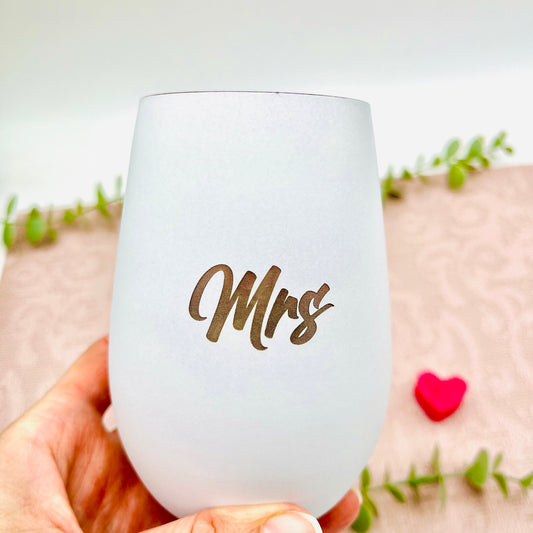 Hochzeitsgeschenk Mr & Mrs - Trinkglas Set für Ehepaar - Mr & Mr - Mrs & Mrs - mit Gravur personalisiert - Glas mit Namen - Windlicht