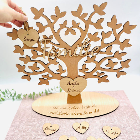 Familienstammbaum groß - Geschenk Hochzeit - Geschenk Oma & Opa - Goldene Hochzeit - Stammbaum Jubiläum - runder Geburtstag - Taufe 40x40cm - groß