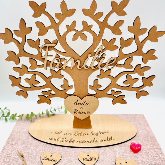Familienstammbaum groß - Geschenk Hochzeit - Geschenk Oma & Opa - Goldene Hochzeit - Stammbaum Jubiläum - runder Geburtstag - Taufe 40x40cm
