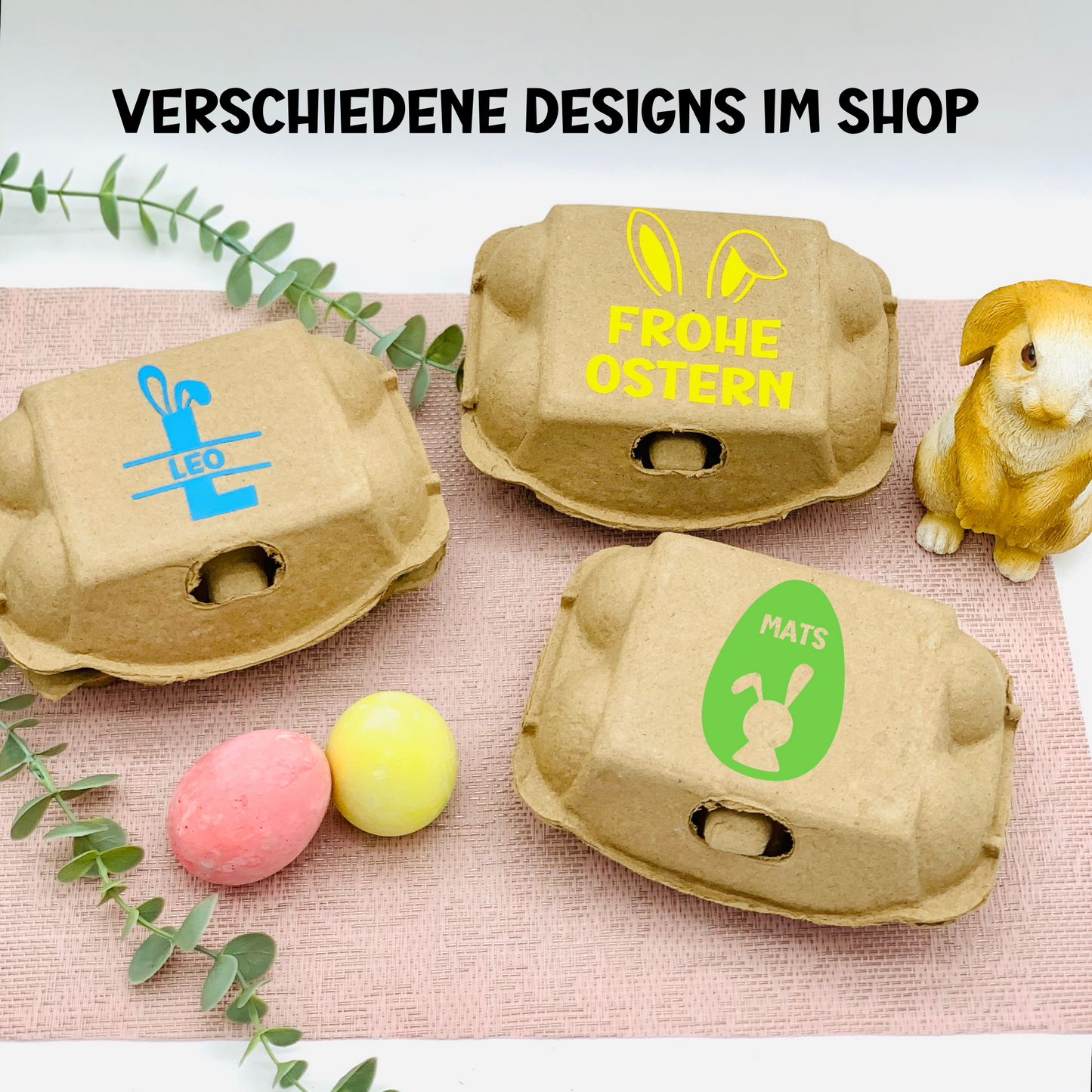 Ostergeschenk Kinder - Geschenk kreative Kinder zu Ostern - Kreideeier Ostern - Kreide Ostereier im Set personalisiert mit Name & Hasenohren