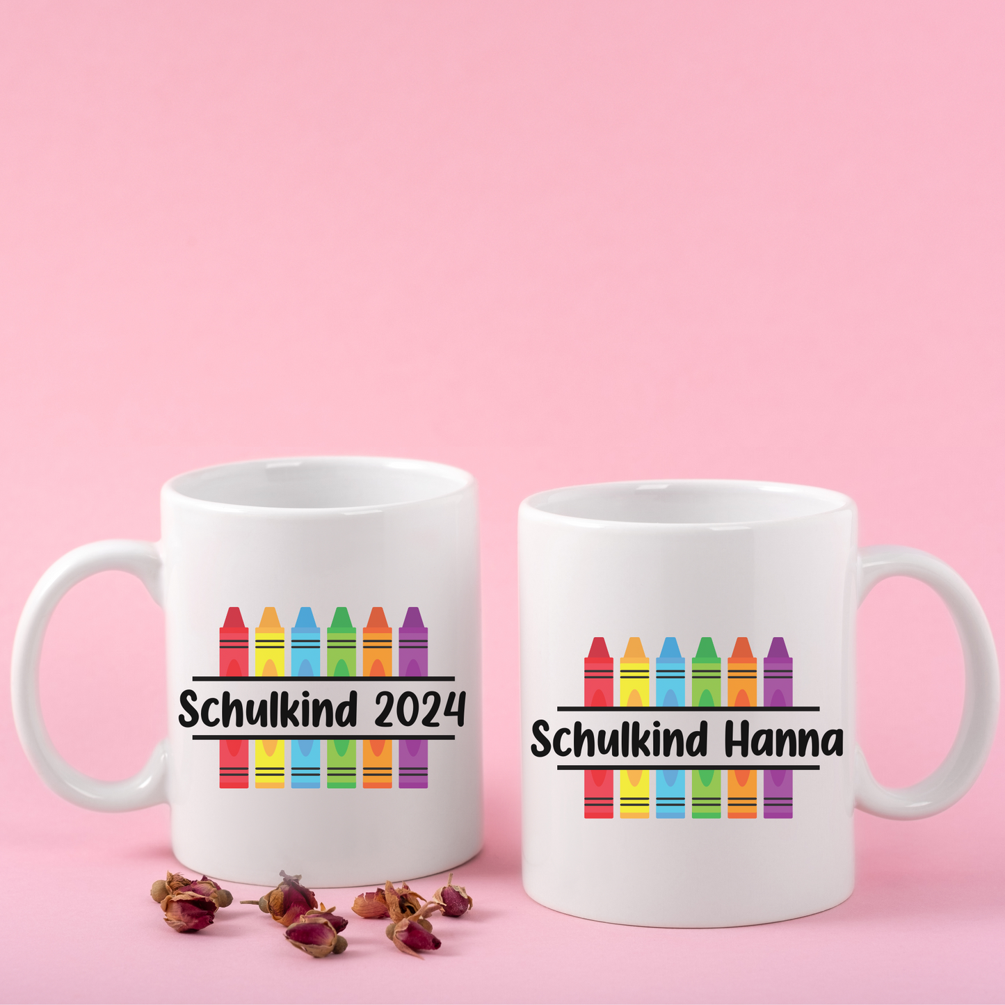 Tasse weiß Einschulung - Tasse Schulkind 2024 - Tasse Crayons für Lehrer und Erzieher- Tasse Schulanfang