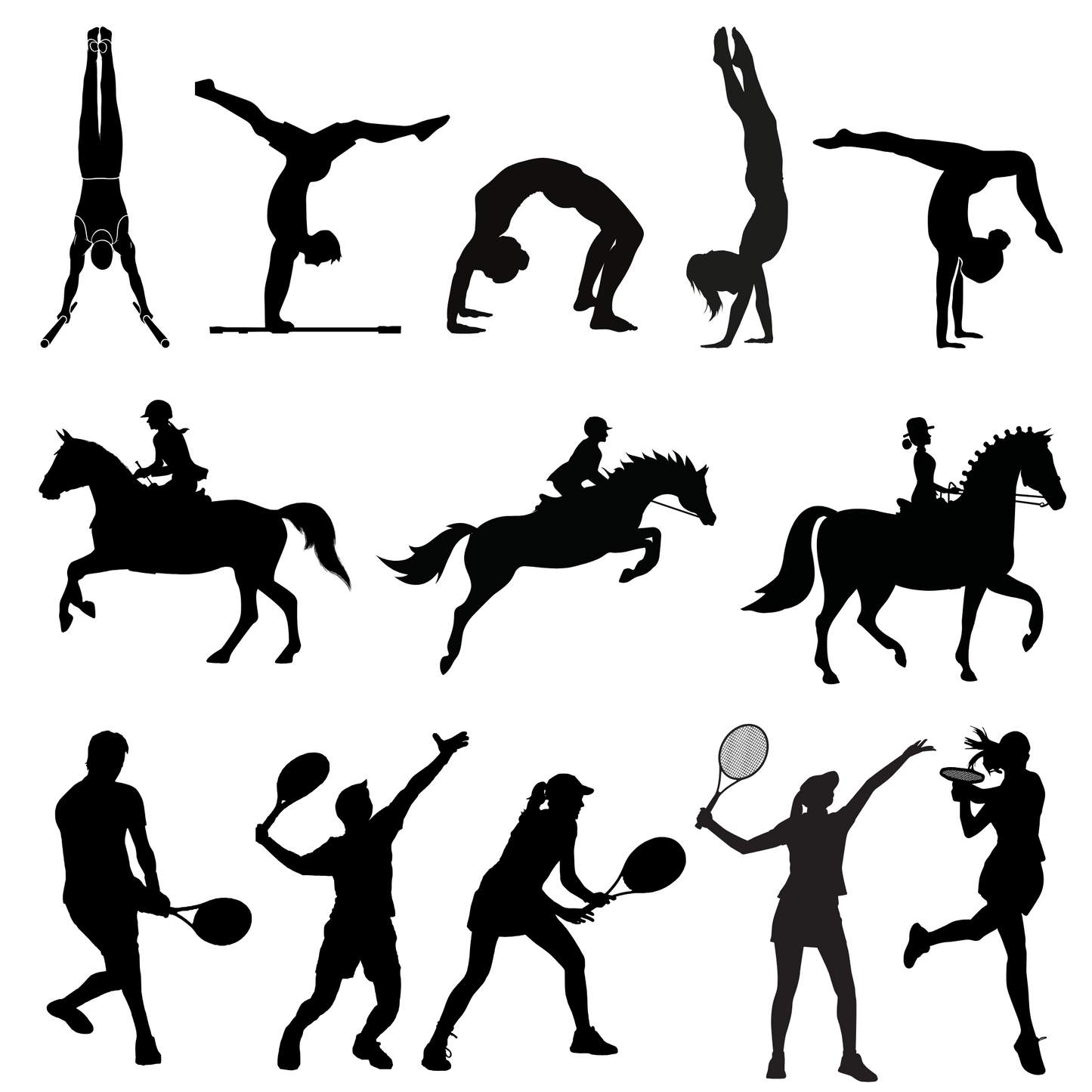 personalisiert Medaillenhalter für Sportmedaillen - Geschenk Aufhänger für Sportabzeichen - Aufbewahrung Medaillen - Fussball - Basketball - Silhouetten Turnen, Reiten, Tennis