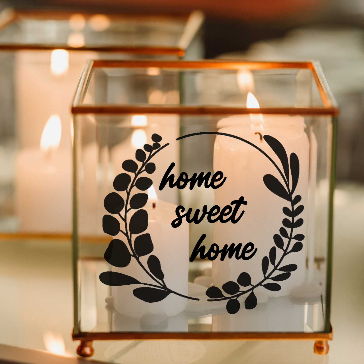 DIY Aufkleber Eukalyptus Kranz zum dekorieren von Gläsern, Spiegeln, Blumentopf - Glassticker als Wohndeko und als Geschenk - personalisiert