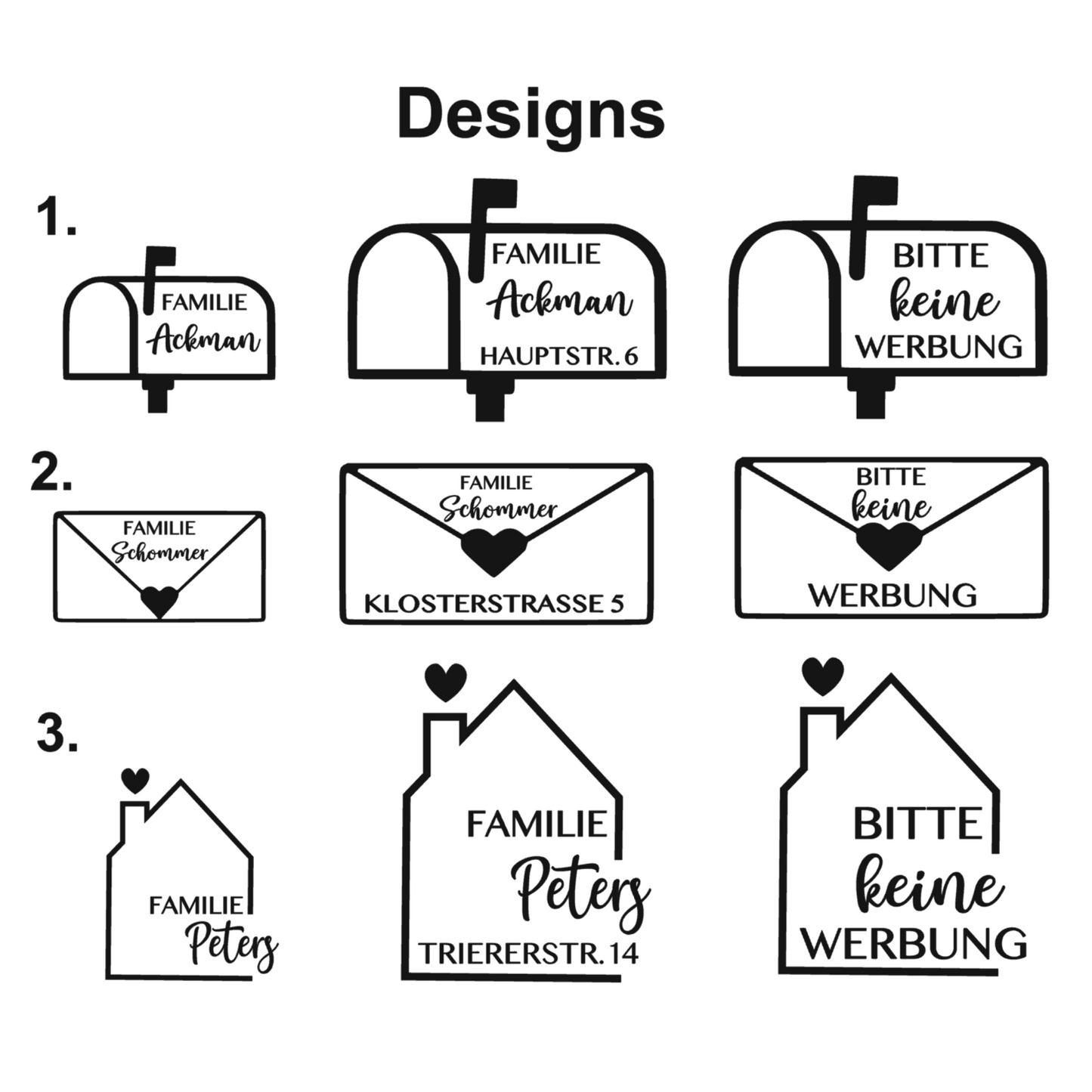 Mailbox sticker name plate - family name - street - house number - personalized mailbox sticker - mailbox sign house
