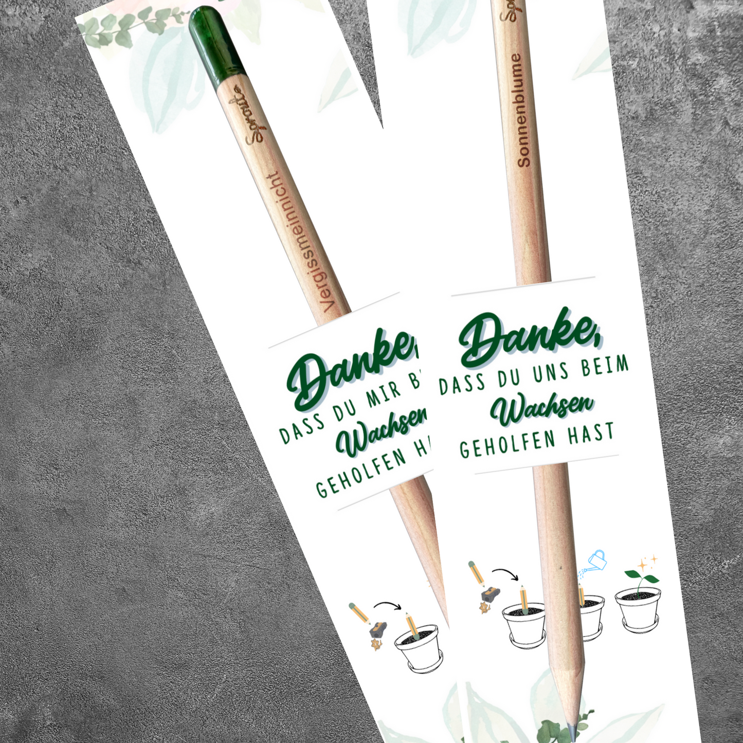 Bleistift zum Einpflanzen - Abschiedsgeschenk Lehrer und Erzieher - Danke, dass du MIR beim Wachsen geholfen hast - personalisiert