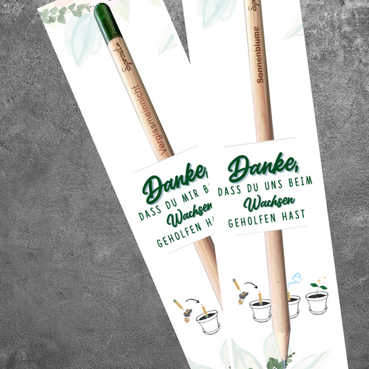 Bleistift zum Einpflanzen - Abschiedsgeschenk Lehrer und Erzieher - Danke, dass du MIR beim Wachsen geholfen hast - personalisiert