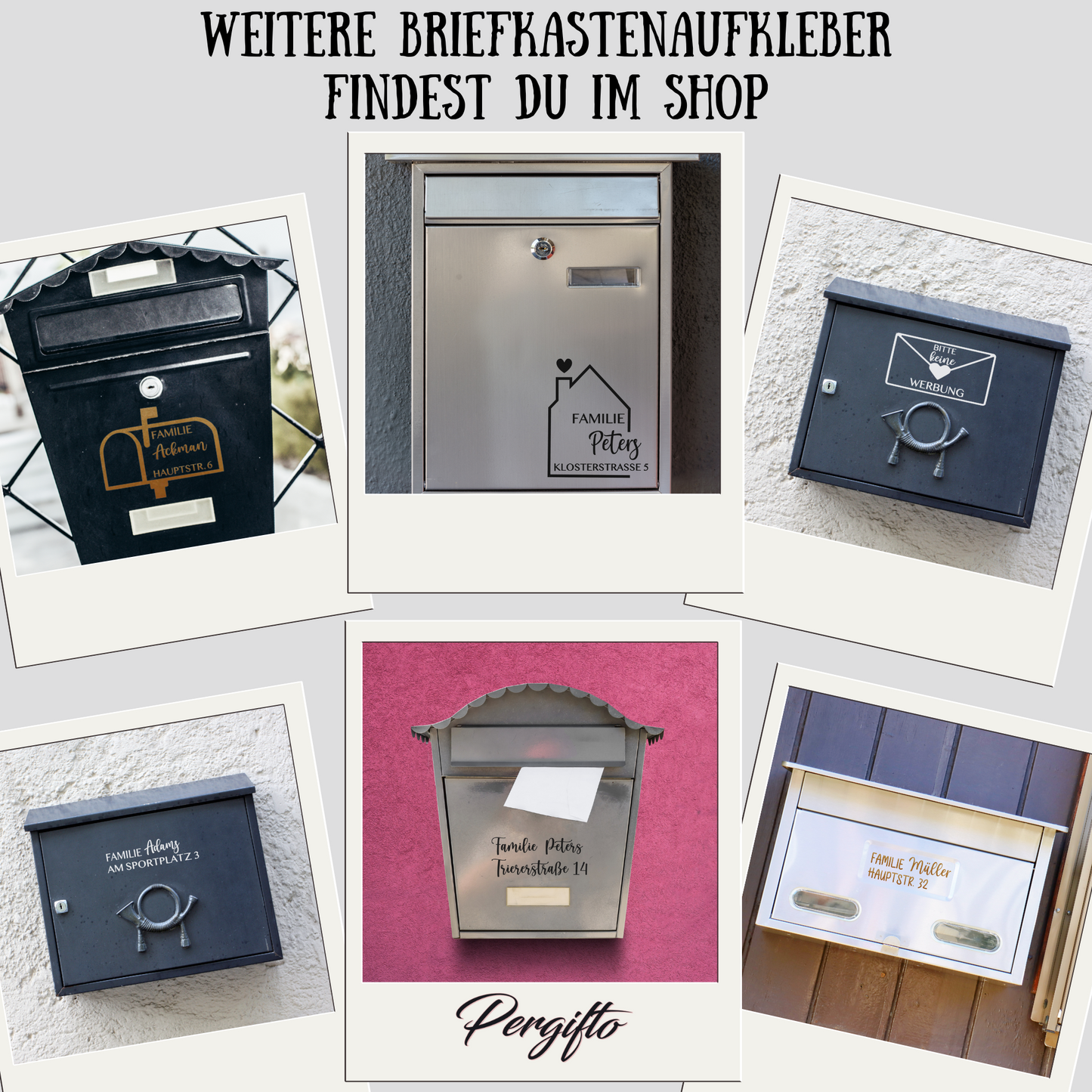 Sticker letterbox - house number - family name - street - personalized letterbox sticker - letterbox name plate