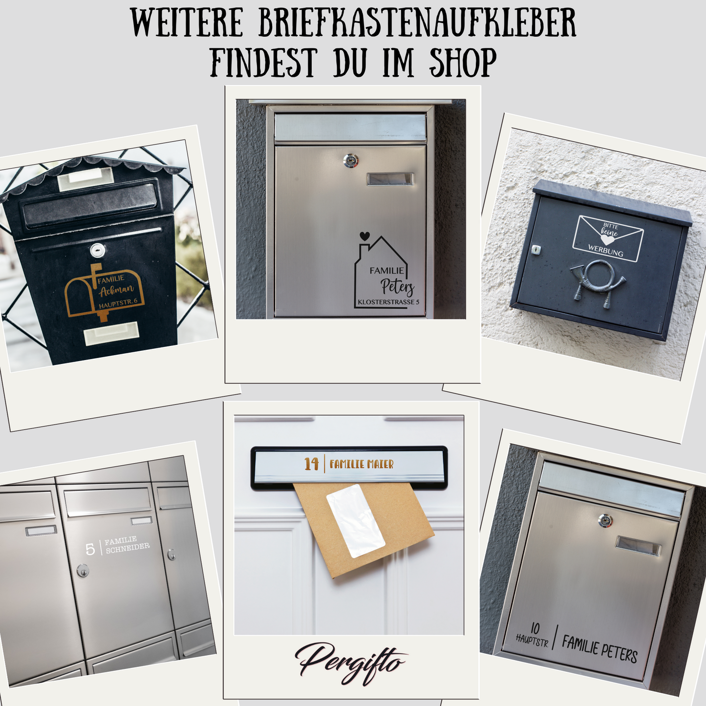 Mailbox sticker family name - street - house number - personalized mailbox sticker with address - mailbox name plate