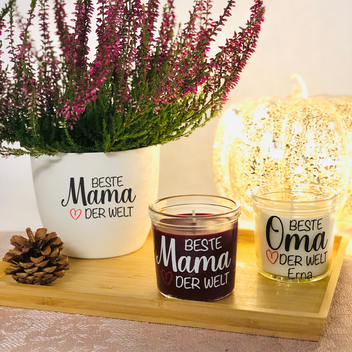 Blumentopf weiß oder schwarz personalisiert - Beste Oma der Welt - Beste Mama der Welt - Geburtstag, Muttertag - Oma, Mama, Godi, Tante, Schwester