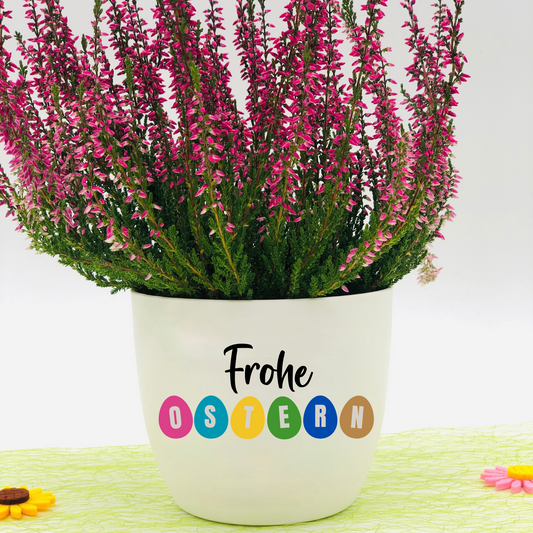 Blumentopf Frohe Ostern - Ostergeschenk Blumentopf - Blumentopf mit Spruch Ostern - Geschenkidee Ostern für Blumenliebhaber - personalisiert
