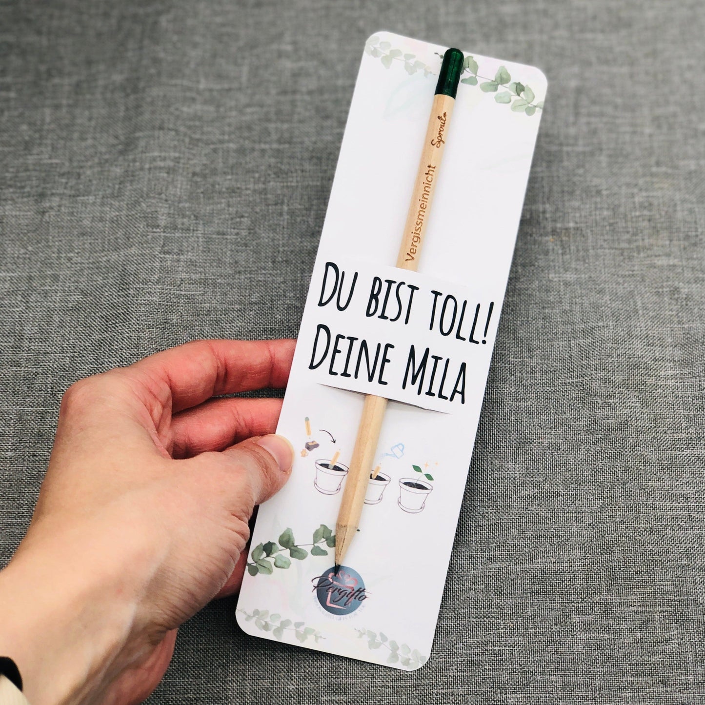 Gift to say thank you - pencil to plant - pencil with personalized card - small gift to say thank you