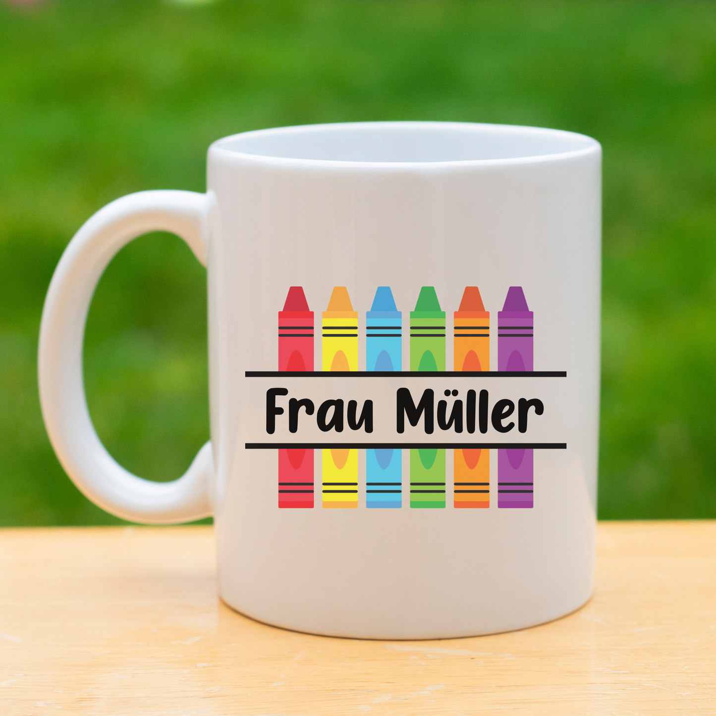 Tasse Einschulung - Tasse Schulkind 2024 - Tasse Crayons für Lehrer und Erzieher- Tasse Schulanfang - Abschiedsgeschenk personalisiert