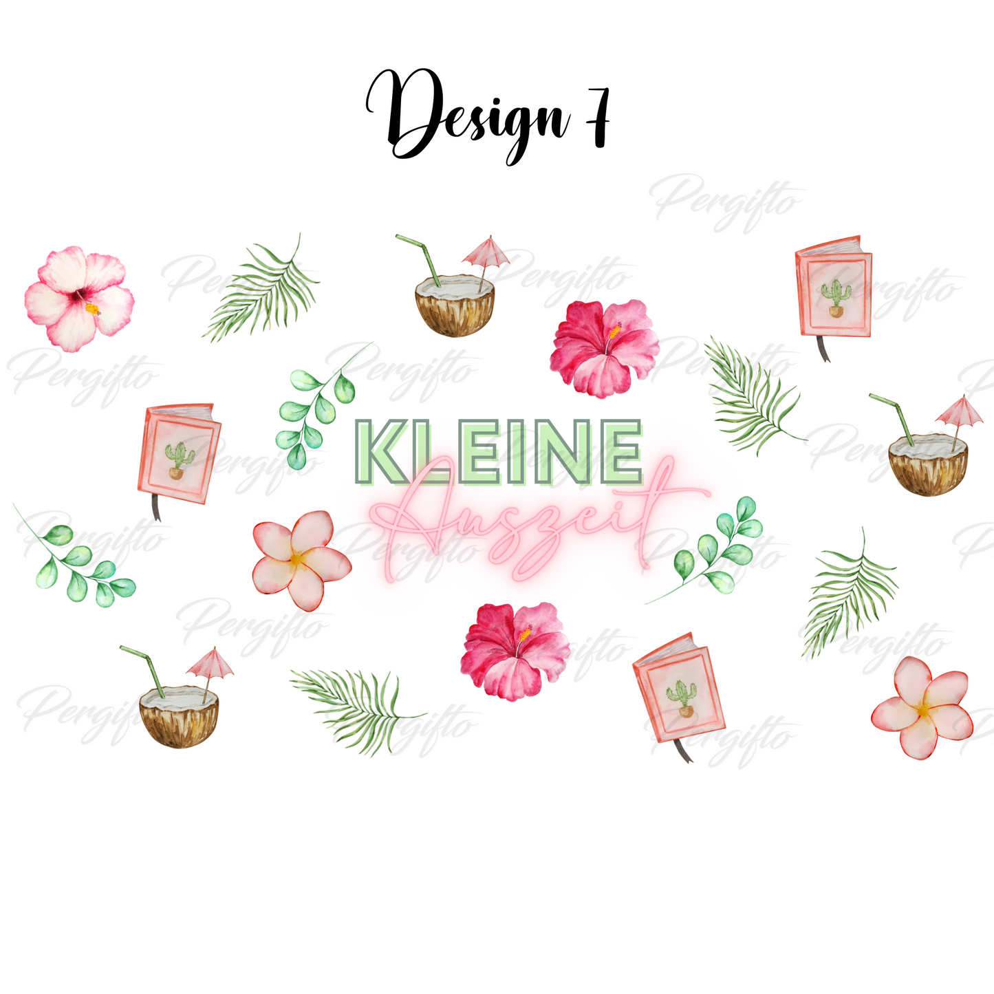 Trinkglas mit Deckel personalisiert - Tumbler mit Sommer Designs - Cocktailglas mit Bambusdeckel und Strohhalm - personalisiertes Geschenk