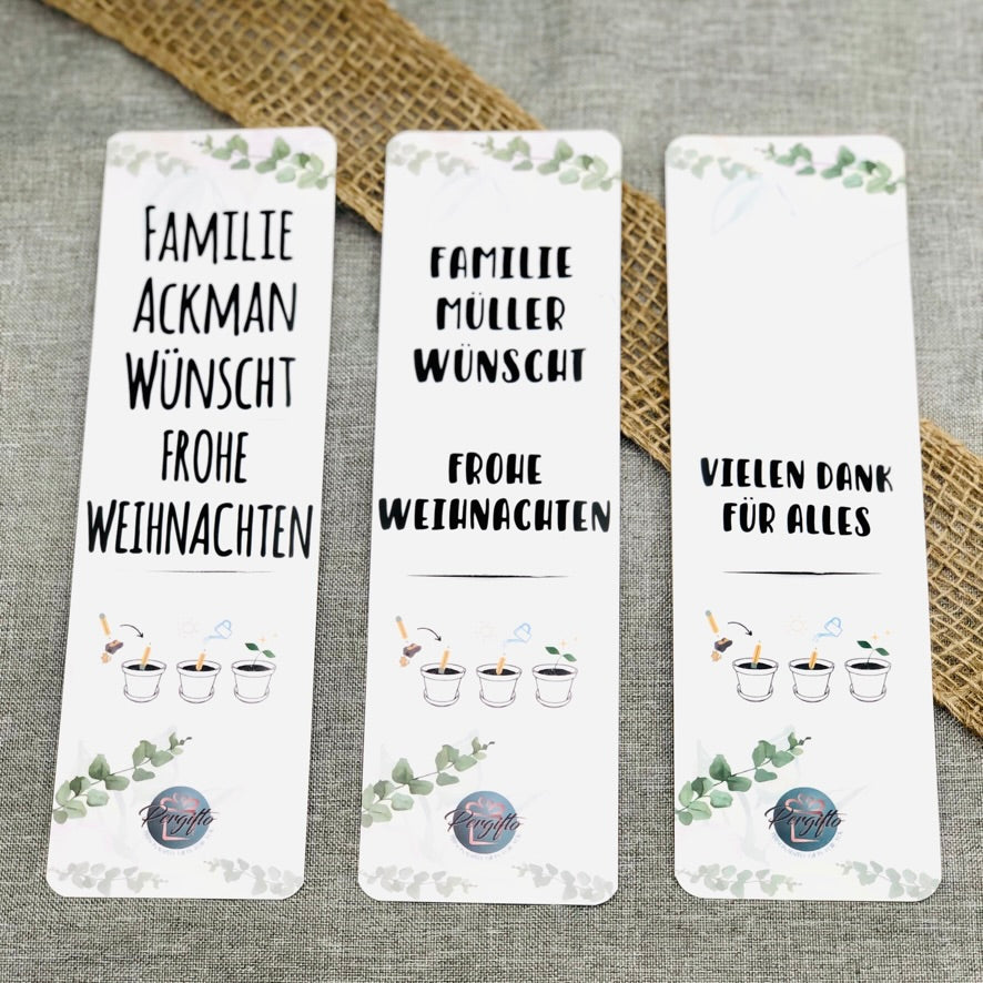 Nachhaltiges Weihnachtsgeschenk - Bleistift zum Einpflanzen - Holzstift mit personalisierter Karte - Bleistift mit Blumensamen