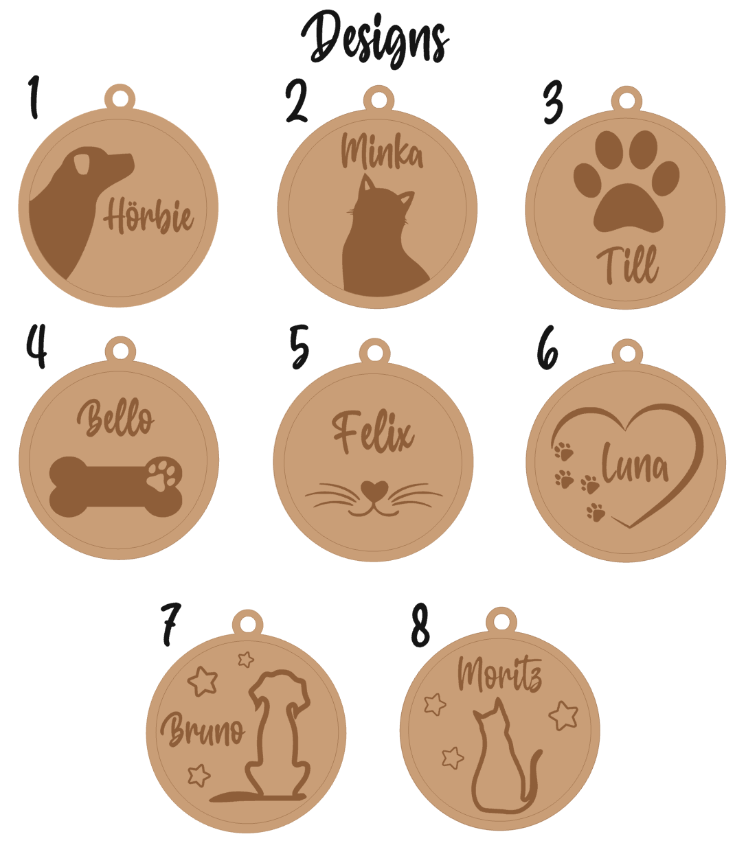Weihnachtsornament Haustier mit Namen in Holz - nachhaltige Christbaumkugel Holz mit Namen Hund Katze - Weihnachtsbaumschmuck personalisiert