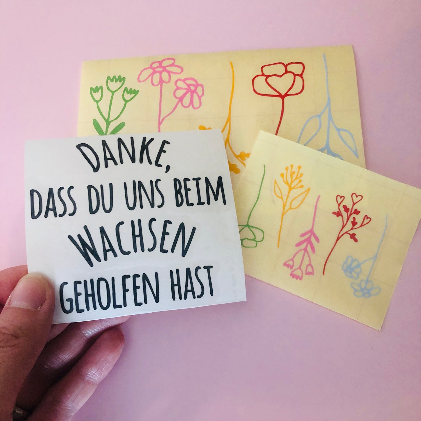 Sticker "Thank you for helping me/us grow" - farewell gift teacher or educator - sticker flower pot